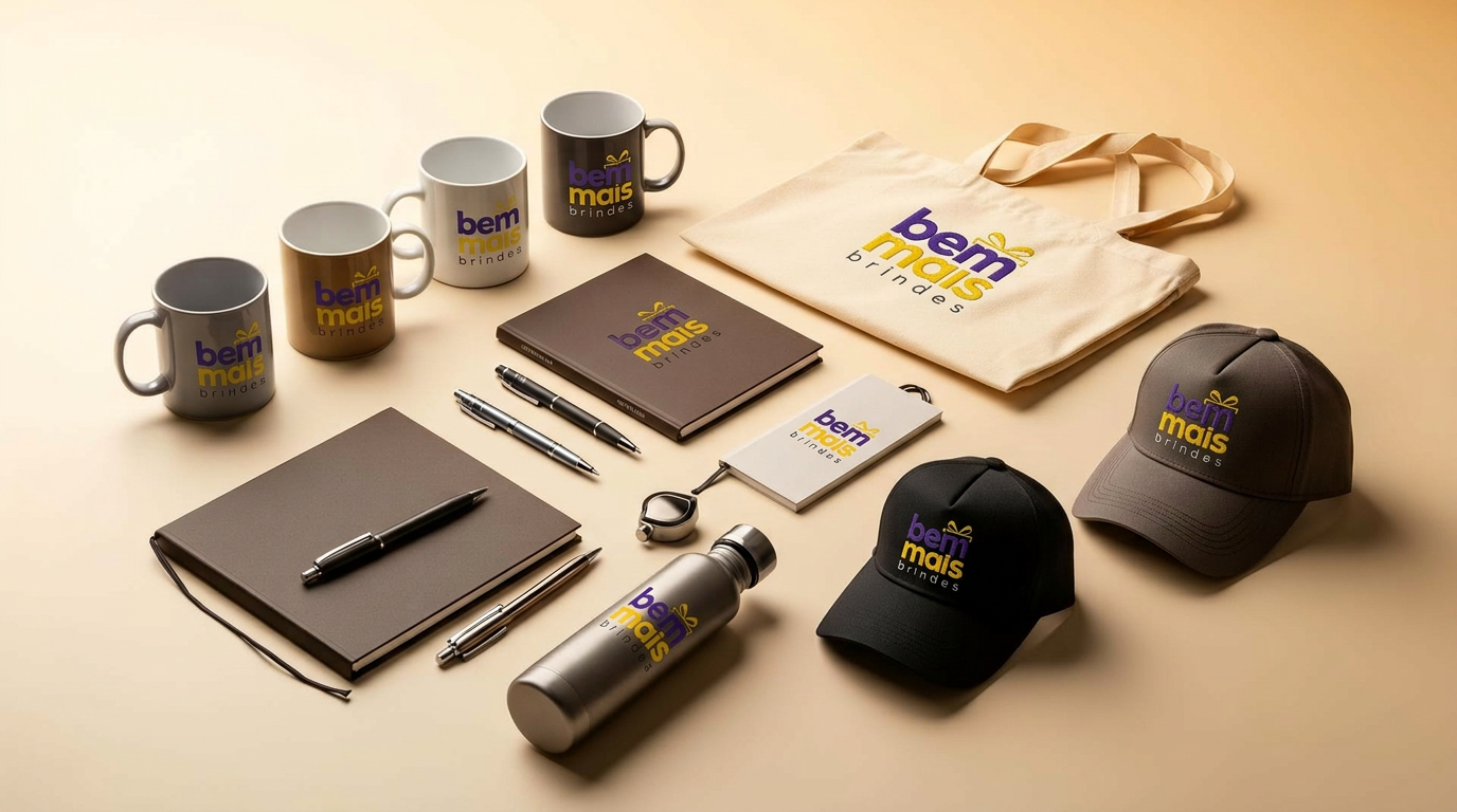 Mix de brindes corporativos personalizados premium